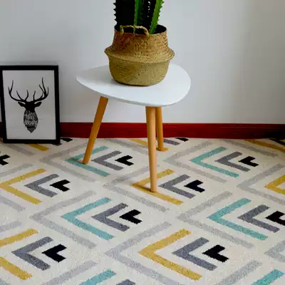 Color impression Nordic household carpet non-slip living room foyer bedroom Bedfront blanket twisted polypropylene yarn woven carpet