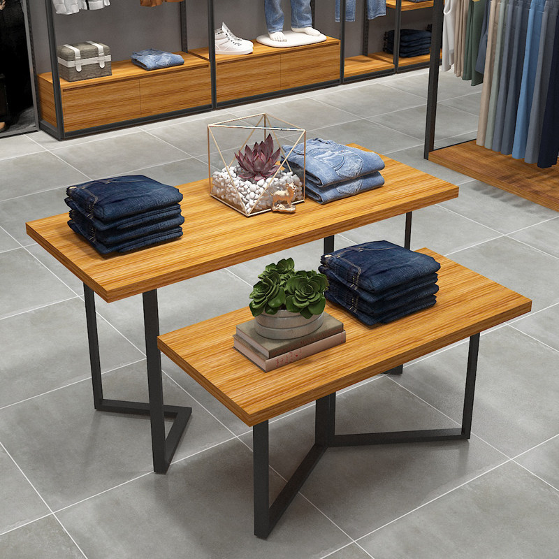 Clothing Store Middle Island Table High And Low Flowing Water Table Display Table Table Middle Island Desk Display Table Wooden Swing Table Display Props