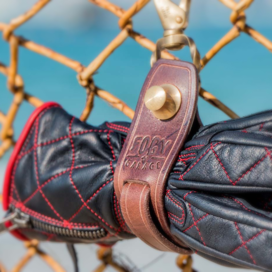 Fu Lu garage leather glove clip vintage gloves storage Harley motorcycle Brass anti-loss leather original