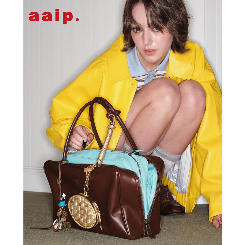 Aaip Patchwork Color-Blocked Bag French-Style Shoulder Bag Genuine Leather Commuter Briefcase Simple Large-Capacity Shoulder Tote Bag Aaip Patchwork Color-Blocked Bag French-Style Shoulder Bag Genuine Leather Commuter Briefcase Simple Large-Capacity Shoulder Tote Bag