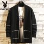 Playboy mùa xuân và mùa thu thanh niên áo len nam mặc ngoài áo len xu hướng lỏng lẻo áo khoác cardigan đẹp trai - Cặp đôi áo len shop đồ nam đẹp