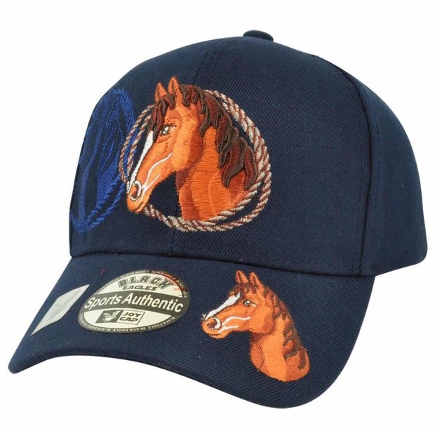 The United States imports equestrian embroidery sunshade hat Polo knight equipment cowboy western cowboy hat Woqi harness