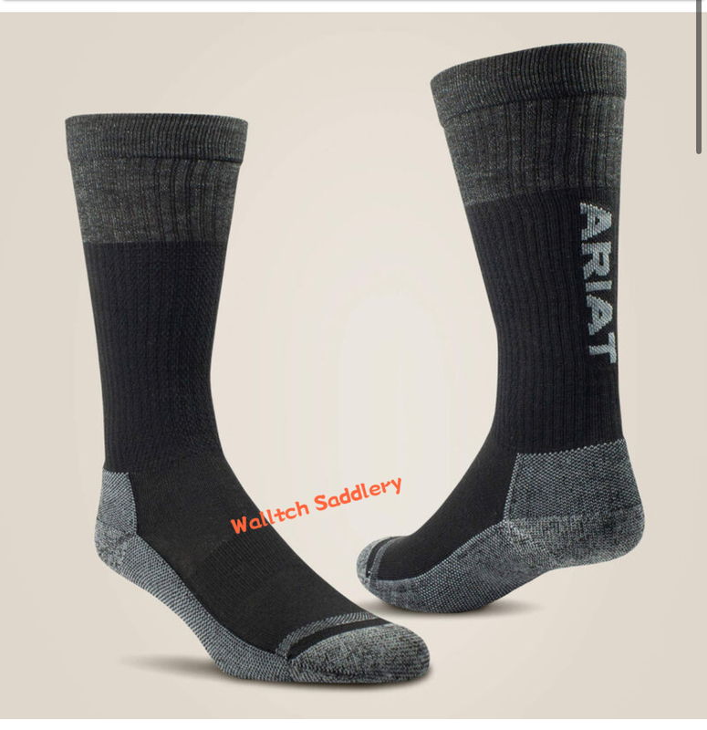 Ariat/No. 2 All-Season Thin Towel-Soled Equestrian Socks, Mid-Calf Outdoor Riding Socks, Compression Socks
