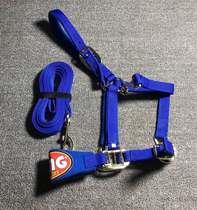 Thickened nylon webbing bridle and horse rope plus velvet and imitation grinding complete in large medium and small sizes Woqi harness