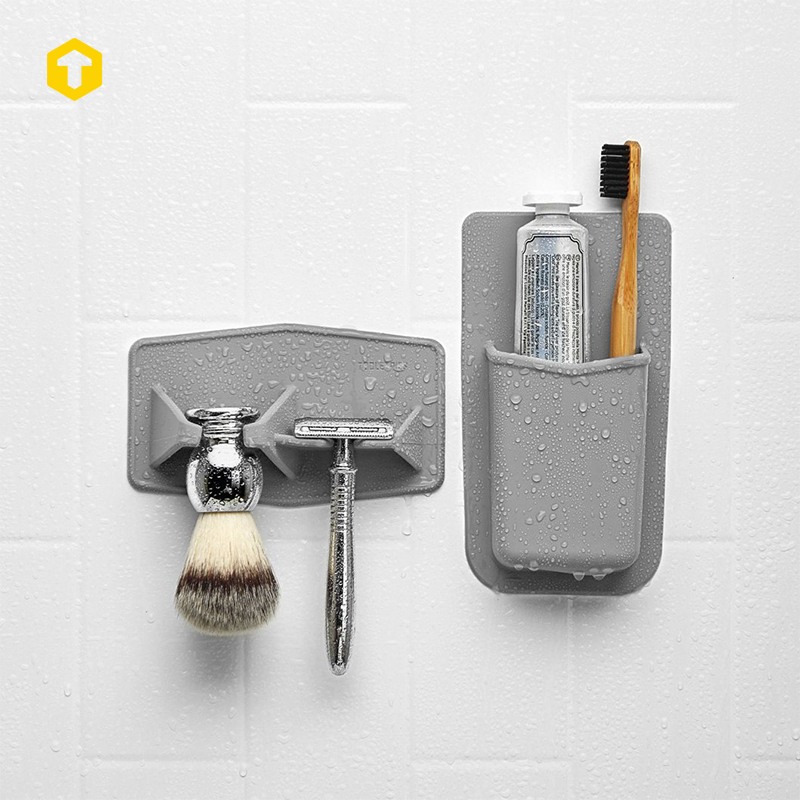 Tooletries-Bathroom Toilet Glue Free Reusable Hook Magnetic Wall Cup Mobile Phone Holder Drain Soap Box