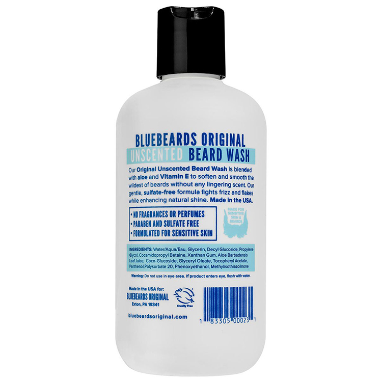 Bluebeards Original-Blue Beard Unscented Men Beard Care Cleaner 250ml sữa rửa mặt nam trị mụn