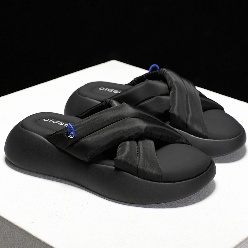Zhao Liying's Same Style Lost Slippers for Women, Summer Fashion Outdoor Non-Slip Cross-Strap Thick-Soled 4cm Sofa Sandals