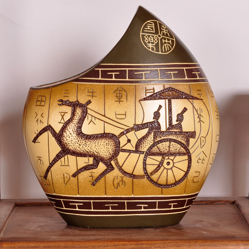 Museum shelf Decorative vase Wine cabinet Wine rack Desk case table Entrance decoration simulation vase Ceramic bottle Antique