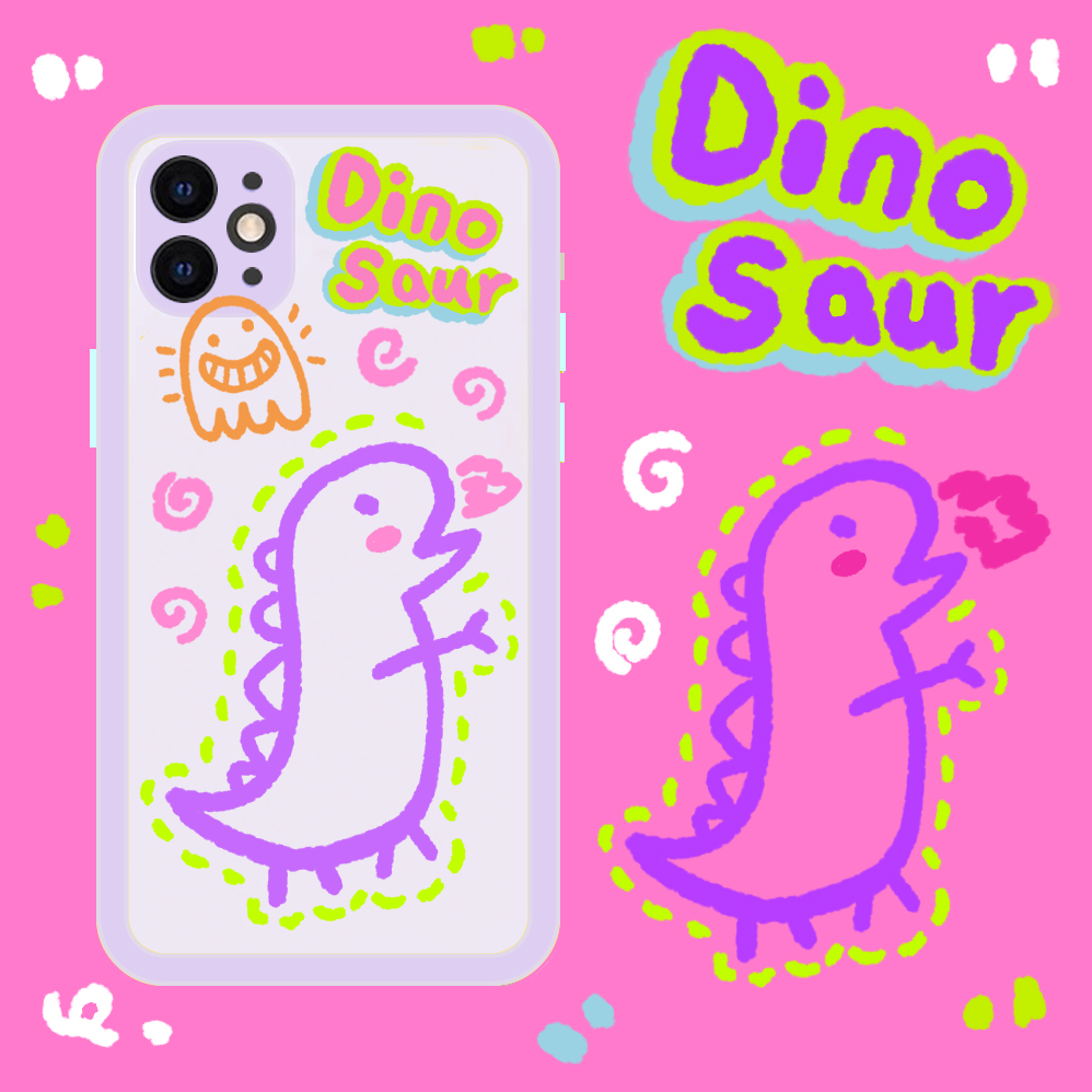 Graffiti dinosaur varnish suitable for iphone12mini Apple 11ProMax mobile phone protective shell XsMax XR soft shell