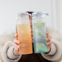 Simple star language frosted glass ins water cup Male and female students creative personality trend net Red Korean handy cup