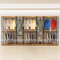 High-end clothing store display rack womens shelves floor-to-ceiling display cabinets against the wall combination clothes display shelves New