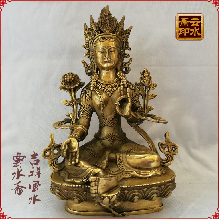 Pure copper Nepal Tibetan Diplomatic Green Mother rescued the Buddha Buddha - Buddha - Shi - a - piece