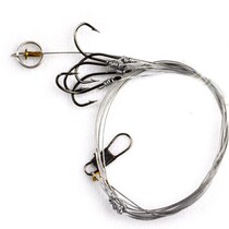 A plastic steel wire string hook Isini 5 hooks anti-winding barbed fishing hooks fishing gear supplies