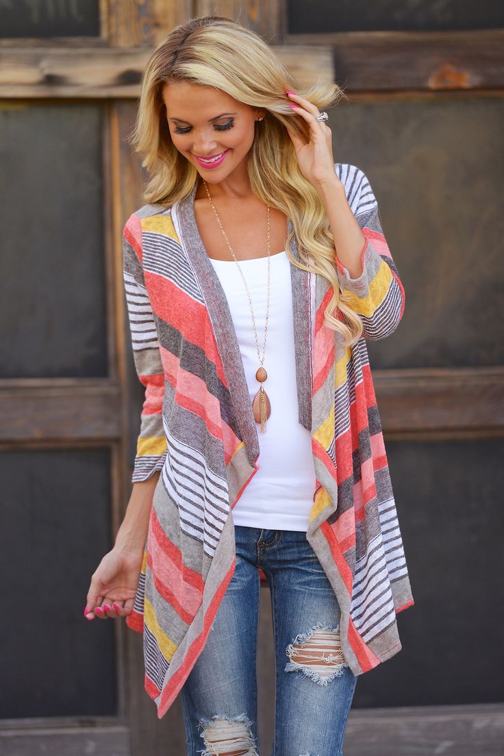 multicolor stitching three-quarter sleeve cardigan jacket NSYF18809