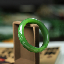 Hes Bite and Tian jade bracelets Bite jade bracelets Russian old material Yangs green bracelets hand decorated with rich peonies