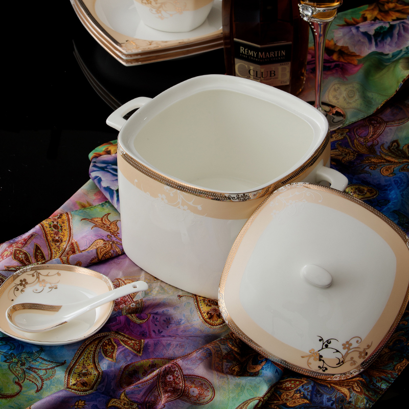 Your dishes suit household jingdezhen ceramic tableware contracted north European ipads plate combination of Chinese style of eating the food