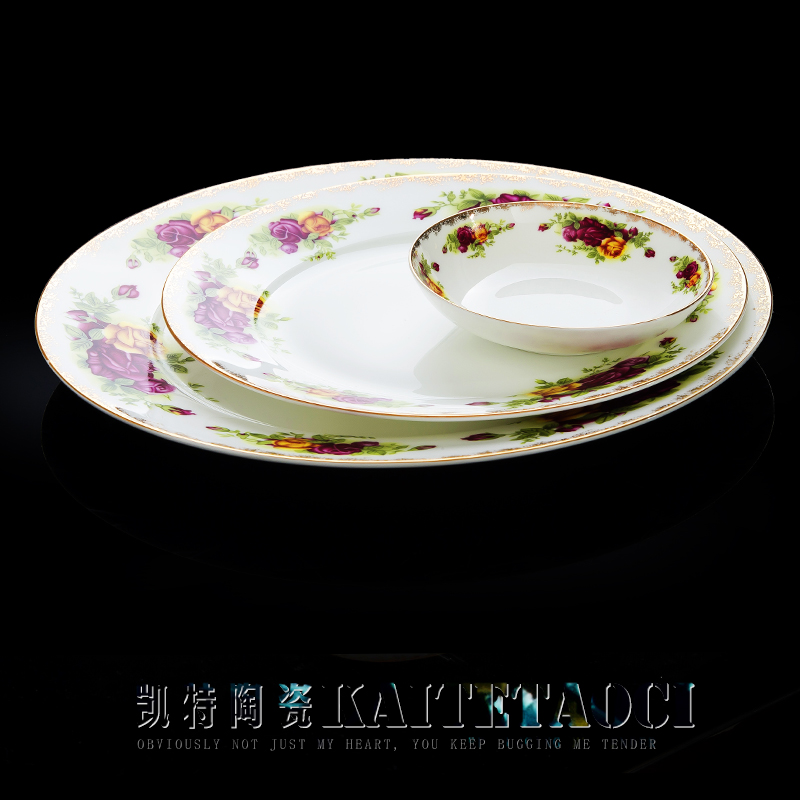 Dishes suit household European - style jingdezhen ceramic tableware chopsticks contracted ipads porcelain tableware sets Dishes