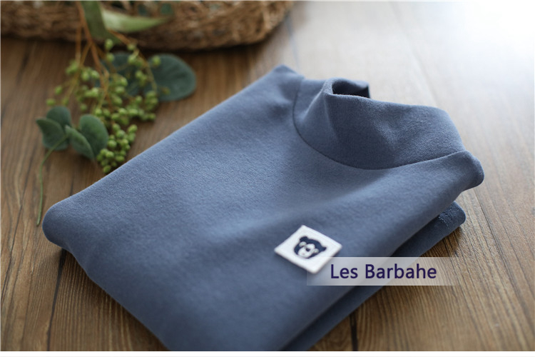 Áo sơ mi cổ lọ cao cổ trẻ em 2018 mùa thu đông 2018 áo thun cotton bé trai mới trong áo thun bé trai dài tay áo phông bé trai 1 tuổi