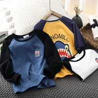 Бамбуковая хлопковая футболка для мальчиков, осенний эластичный детский лонгслив, подходит для подростков, коллекция 2021, в корейском стиле