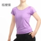 Модальная - круглая шея футболка с короткими рукавами - Platycodon Purple