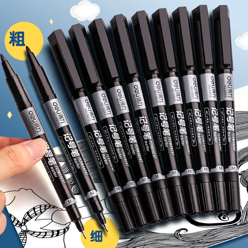 Маленькая двусторонняя ручка с черной меткой на масляной основе для специального детского рисования. Нарисуйте отметки и контуры. Толстые и тонкие линии. Нарисуйте ключевые моменты, не выцветая. Быстросохнущий. Сухой и водонепроницаемый. Невозможно стереть. Рисунки. Рисунки. Цветные рисунки для учащихся.