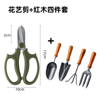 Ножницы для цветов (случайный цвет) + набор из четырех предметов красного дерева