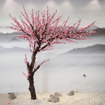 Simulated plum tree peach blossom decoration indoor plant living room red plum tree large fake tree simulation peach blossom tree cherry tree