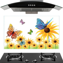 4 High temperature aluminum foil kitchen waterproof and oil-proof stickers tile glass stove oil Fume removal self-adhesive wall stickers