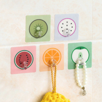 Cute cartoon fruit no trace adhesive hook strong adhesive household wall hanging non-perforated tile tile hook magic stick bathroom