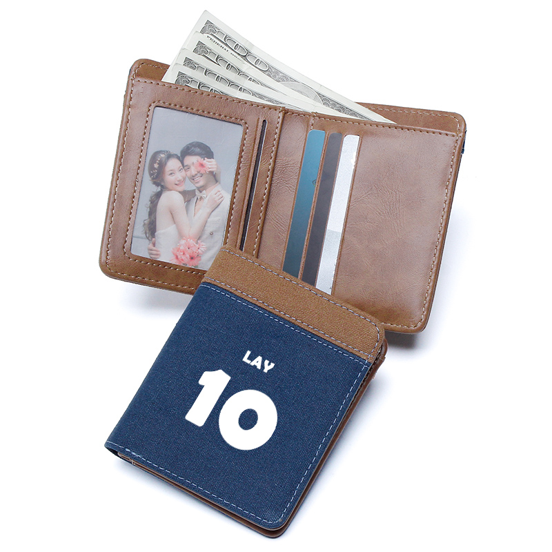 EXO Zhang Yixing peripheral wallet Large capacity Short Tide Card Tide Male Wallet Boy Student Personality Creative Money Clip