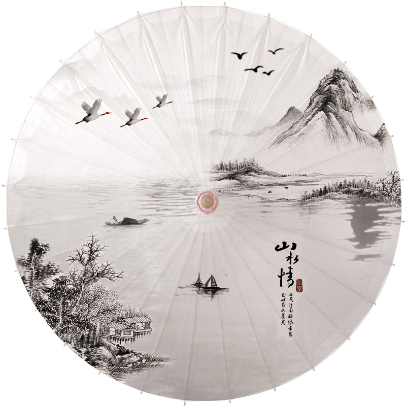 Oil paper umbrella Women's ancient style rainproof sunscreen Classical practical traditional handmade Hanfu photo retro men's long-handled umbrella