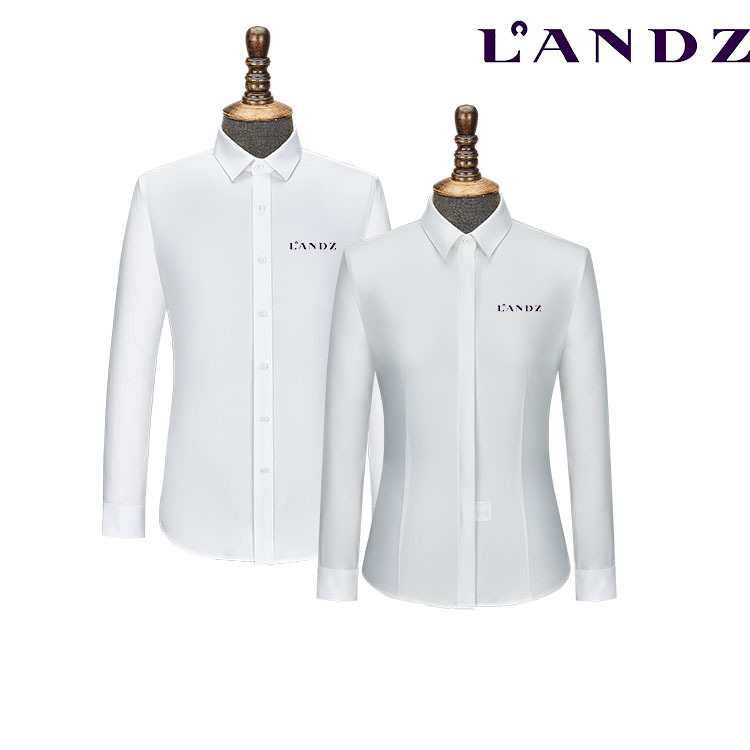 Lizxing Bamboo Fiber Stretch No-Iron White Shirt for Men and Women