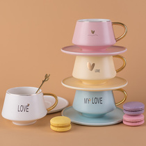 Macaron Coffee Cup Dish Spoon Suit Ceramic Women Ins Wind Nordic Minimis Home Afternoon Tea Lovers Water Mug