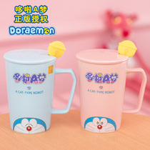 Doraemon Mark Cup ceramic with lid spoon cute cartoon couple water cup creative personality trend coffee cup
