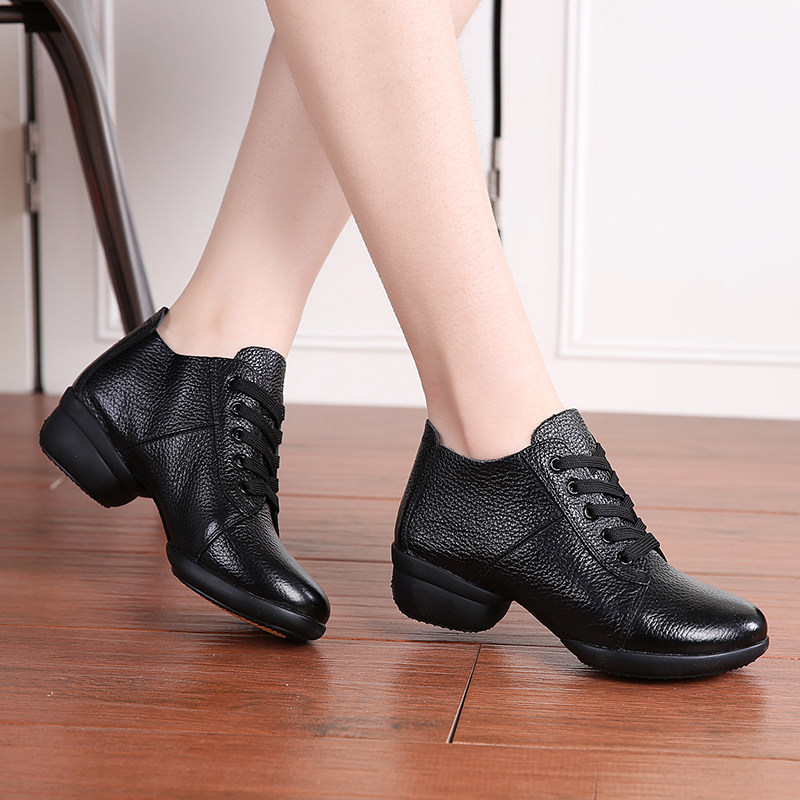 Genuine leather dance shoes 2019 new water soldiers dance shoes women's square dance shoes white dancing shoes women soft bottom spring summer season