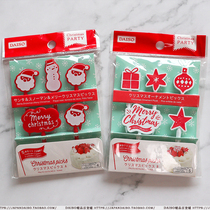 Japan DAISO Christmas limited snowman gift fruit fork salad cake lunch sign