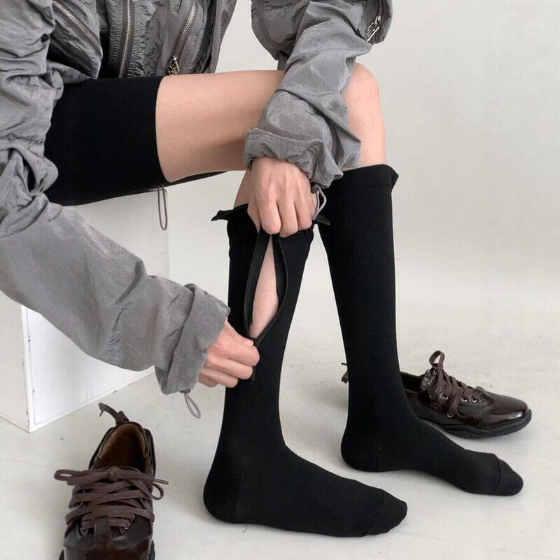 Early Spring Zipper Compression Socks~I Was Amazed When I Put Them On~Black Color Makes Legs Look Slimmer, Sporty Zipper Socks