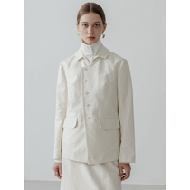 Slow tea Double face weave All cotton New Chinese Slant Flap Short Coat Woman Autumn 2021 Light Retro Commute Body Suit Minor Suit