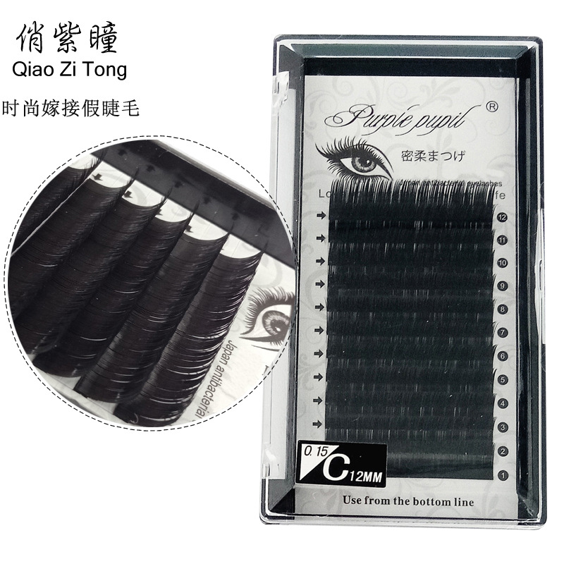 0 15 thick round hair planting false eyelashes black fashion nude makeup single graft eyelashes super long 13 14 15mm