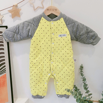 Anti Season Halal Barn Pure Cotton Baby Conjoined Clothing Plus Cotton Jersey Handmade Newborn to Climb Winter Thickening Halaibao