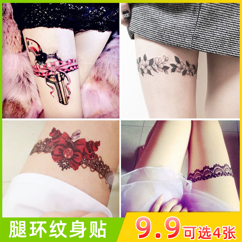 Tattoo lace waterproof persistent flower arm leg to Korea simulation scar tattoo sticker