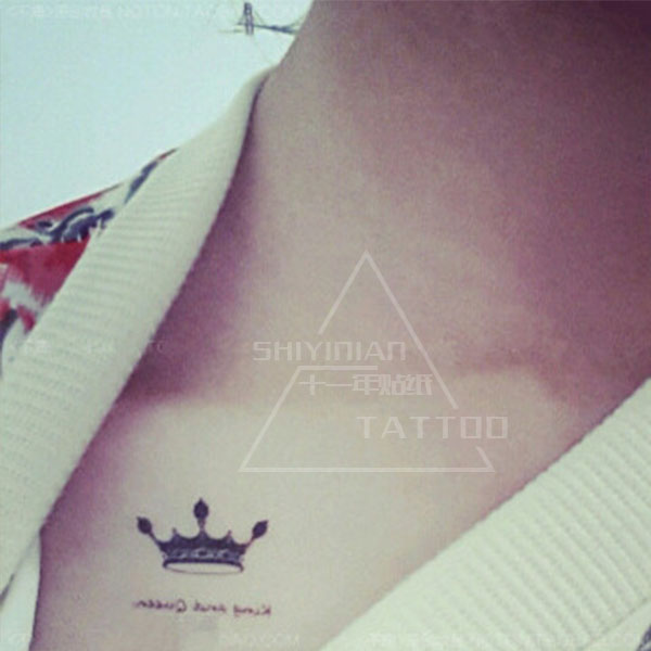 Crown tattoo with waterproof men and women persistent Korea Xiaoqing new simulation small crown English tattoo tattoo tattoo paste