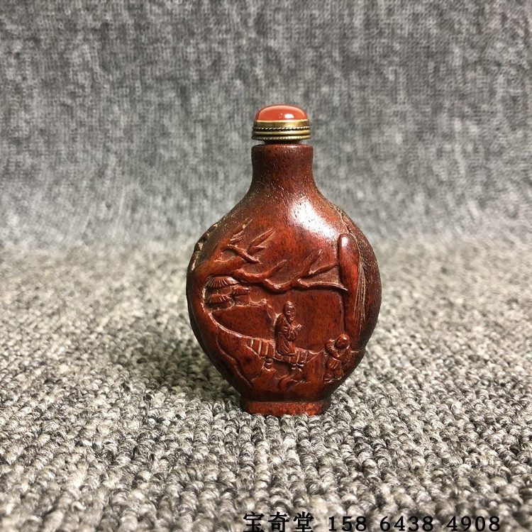 中国 唐物 花瓶 寿山石 花鳥紋 石彫刻