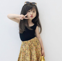 Summer child girls baby day series Korean version cross dew childrens vest sleeveless Modale cool blouses