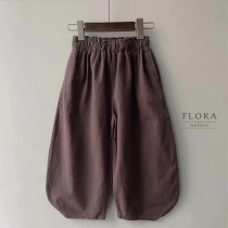 South Korean custom made male and female cotton linen irregular grey broadlegged pants spring and summer children long pants sensans art pants