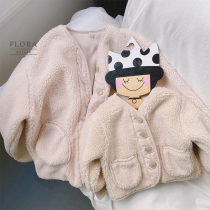 Pro-child clothing winter male and female children thickened lambs wool warm cotton padded jacket jacket wool suede cotton clot jacket