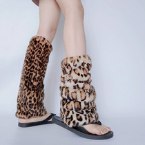 BAO WEN imitation mink fur socks sets pile socks plush leg covers autumn and winter warm super A hot girl European and American style ins internet celebrity