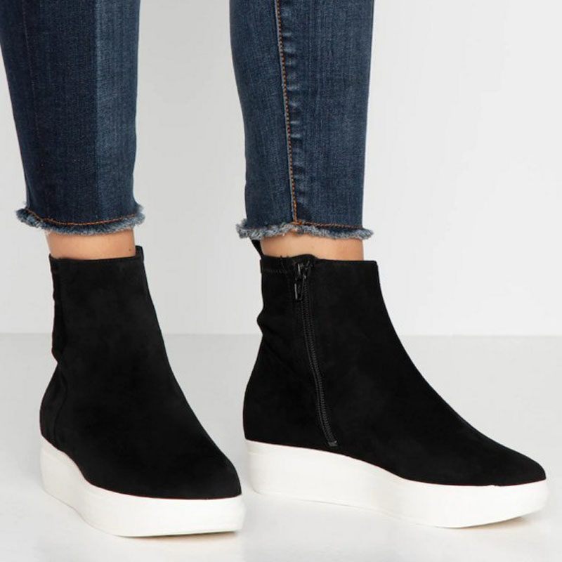 German direct mail HOGL with high female shoes short boots 2019 autumn and winter new thick bottom comfort flat genuine leather 8-103962