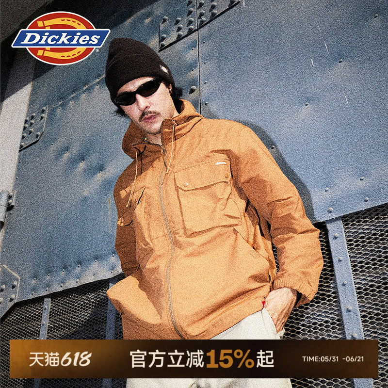 Dickies 26 Spring and Autumn Casual Loose Jacket with Hood Outdoor Style Workwear for Men and Women Couples J