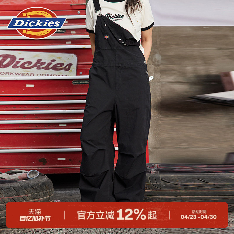 Dickies 26 Spring/Summer New Women's Overalls Multi-Pocket Paratrooper Pants Design Stretch J